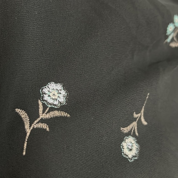 SAM EDELMAN Black dark ditsy floral rouched midi dress women’s 14 plus new w/tag - Picture 3 of 7